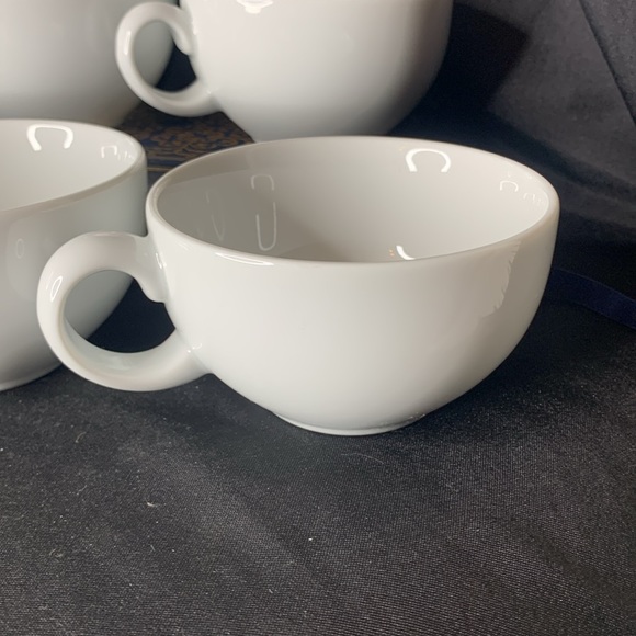 Set of 4 WHITE by Denby flat tea / coffee cups - Picture 2 of 7